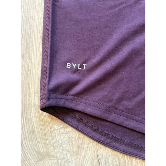 BYLT Premium Basics Signature Drop-Cut V Neck Short Sleeve Shirt Maroon Size XL - Picture 3 of 8